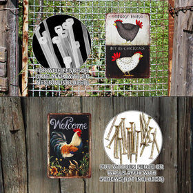 XLSXEXCL weatherproof metal signs resist wind and rain for long-lasting coop décor