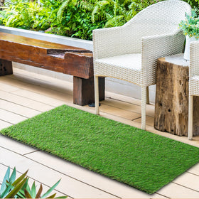 XLX TURF 2ft x 6ft runner rug offers a soft, realistic grass look for patios and balconies.