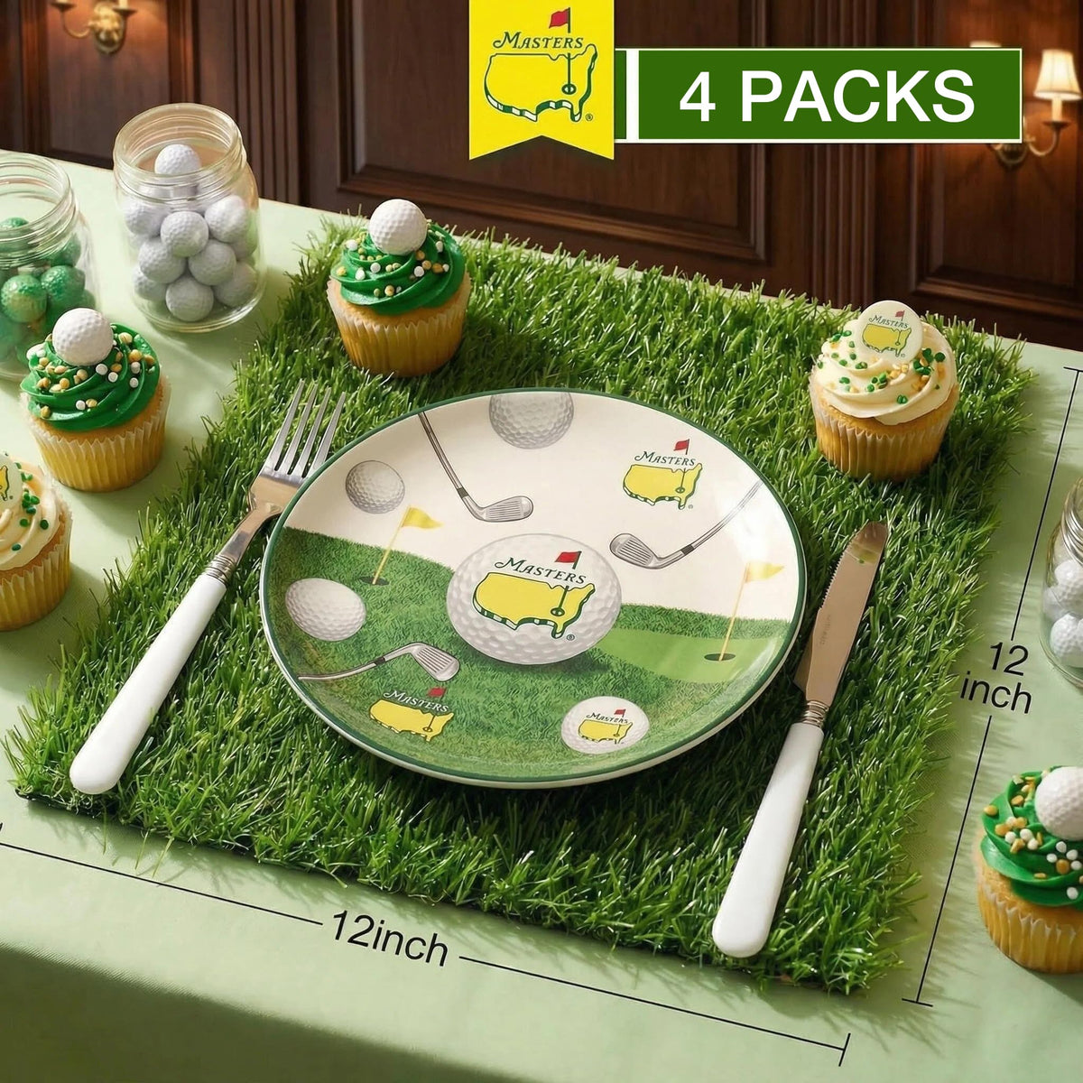 XLX TURF grass squares used as party decor