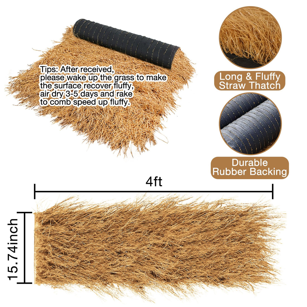 XLX TURF decorative thatch roofing for backyard decor and events