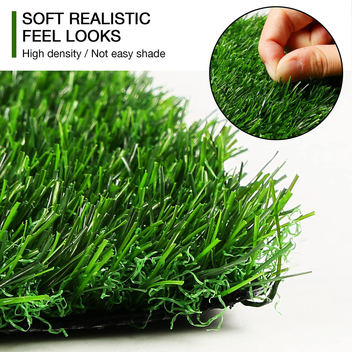 XLX TURF placemats showing durable, non-shedding grass pile