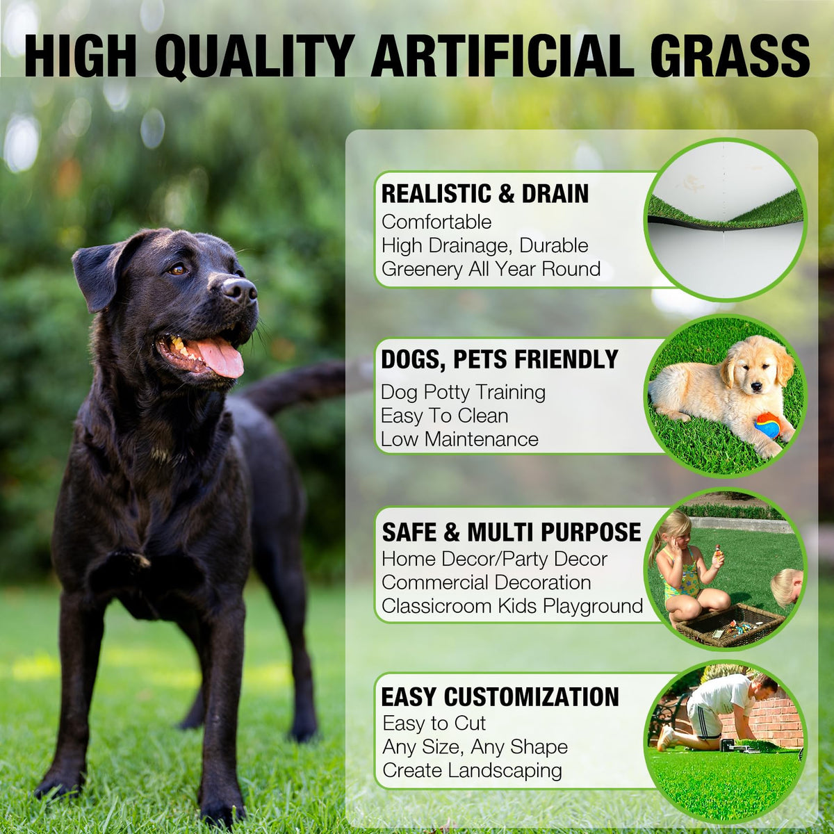 XLX TURF easy-cut design lets you tailor size to your space.