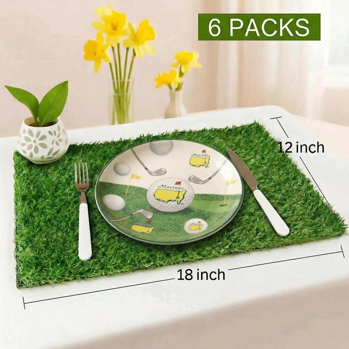 XLX TURF golf-table decor with realistic greenery for party tables.