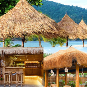 XLX TURF Hawaiian cowboy party décor thatch roof creates energy