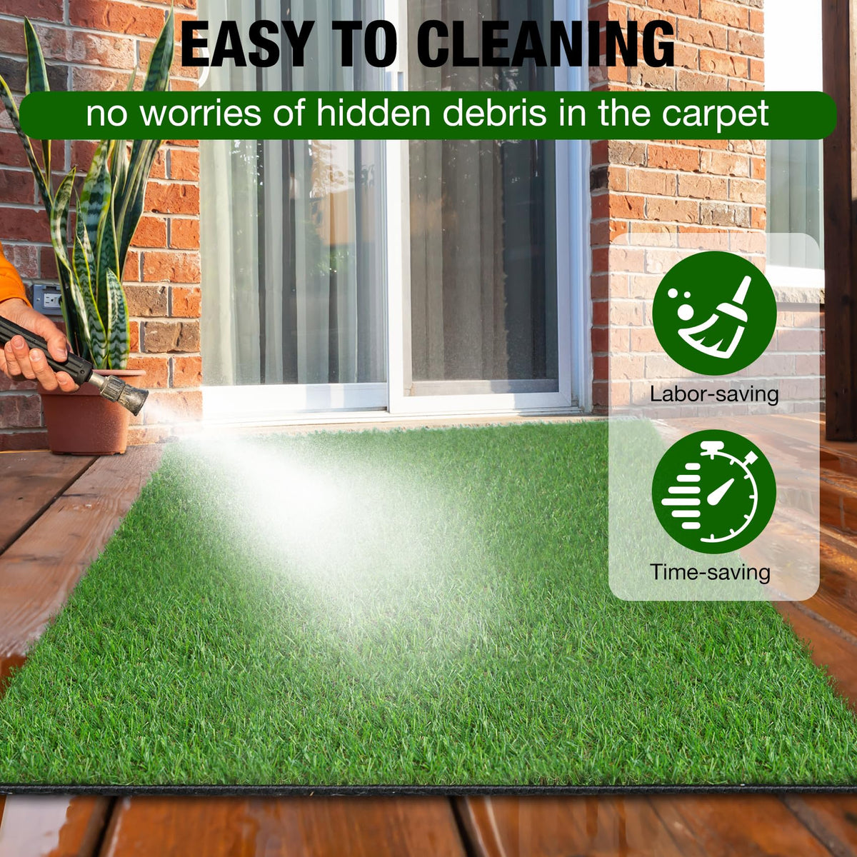 XLX TURF low-pile grass mat suitable under indoor furniture