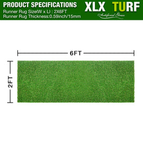 XLX TURF 2ft x 6ft turf runner on patio setting for balcony decor.