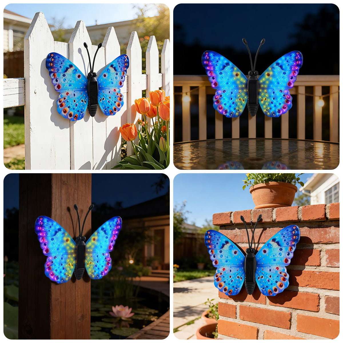 XMHBCSM weatherproof butterfly wall art withstands rain for year-round use.
