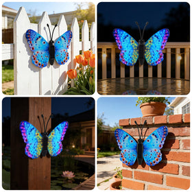 XMHBCSM weatherproof butterfly wall art withstands rain for year-round use.