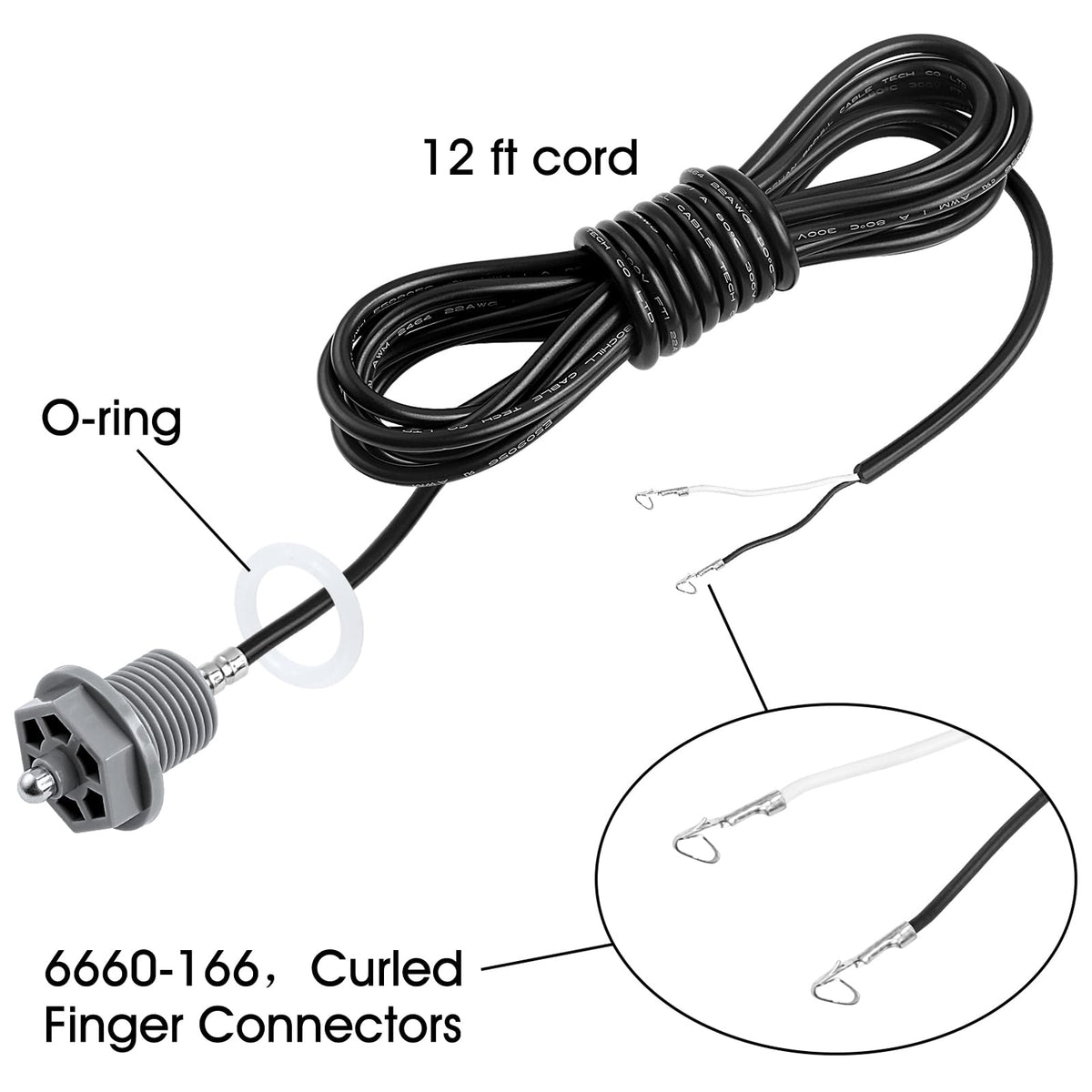 Sensor wiring length shows 12-foot cable for flexibility