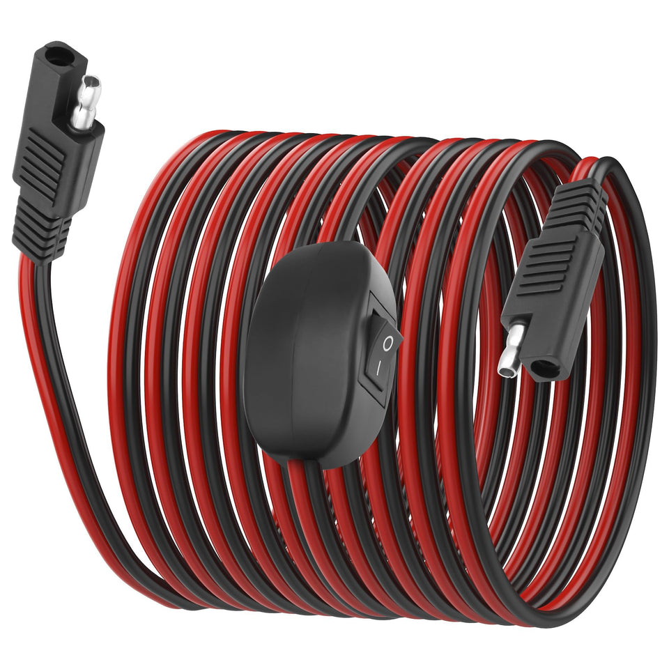 XMSJSIY SAE extension cable with on/off switch enables quick solar charge
