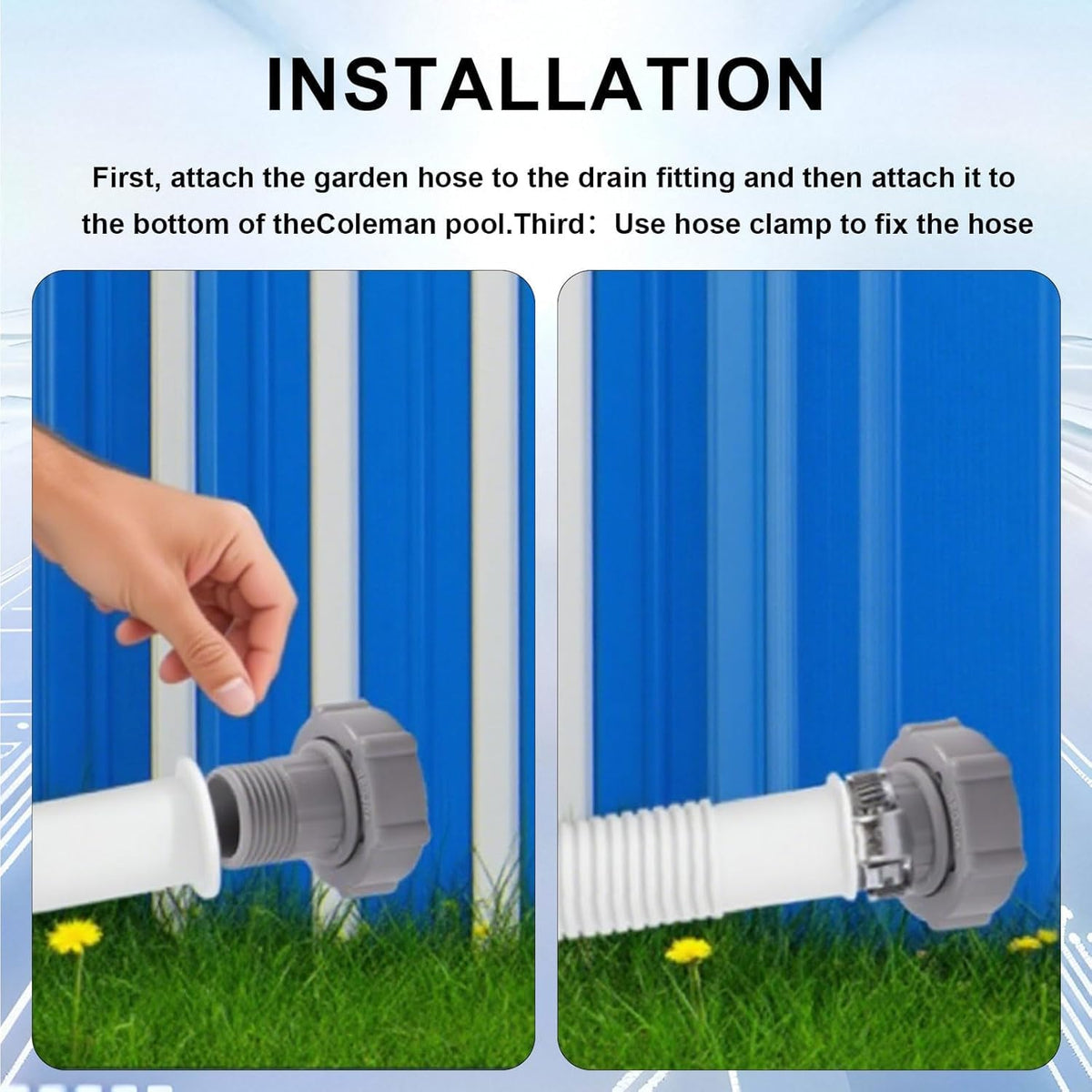 XMSTOY garden hose connection demonstrates controlled drainage
