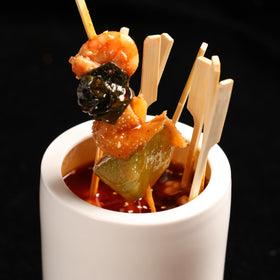 XMZY paddle-design skewers provide stable grip during grilling.