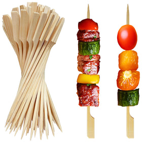 XMZY bamboo skewers with paddle design for easy flipping and stable grilling