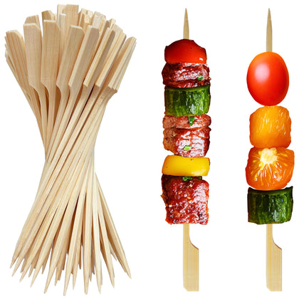 XMZY bamboo skewers with paddle design for easy flipping and stable grilling
