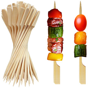 XMZY bamboo skewers with paddle handle, ideal for stable 4-7 inch appetizers
