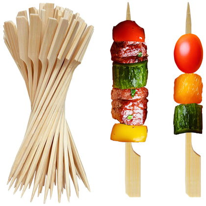 XMZY bamboo skewers with paddle handle, ideal for stable 4-7 inch appetizers