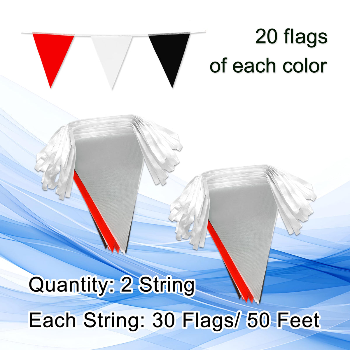 XMZY pennants sized 7in by 11in for clear visibility