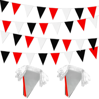 XMZY red black white pennant banner triangle flags for festive decor