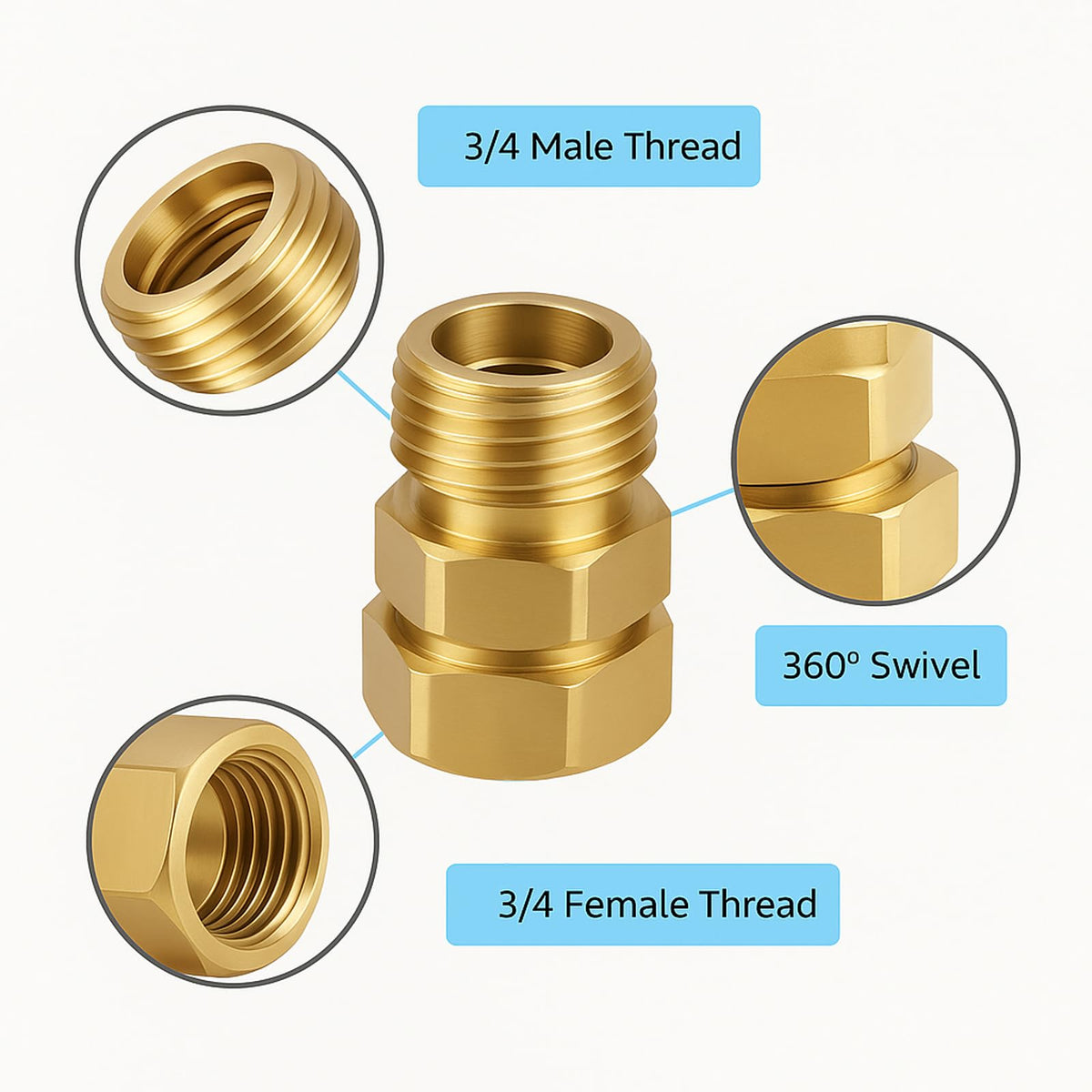 XNTONG 2-pack hose swivels for easier outdoor connections