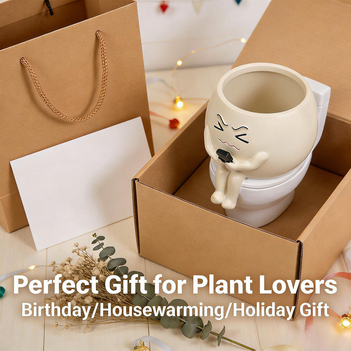 Xoevlix plant lover gift toilet planter suits birthdays or housewarmings.