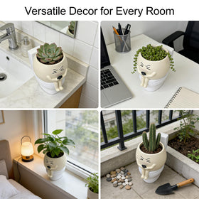 Xoevlix office desk plant pot fits small spaces and greenery.