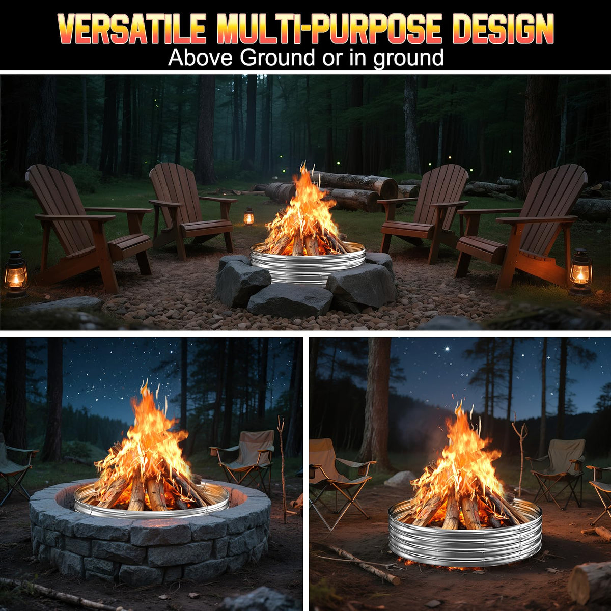 XOHUYD portable fire ring for beach, camping, and patio