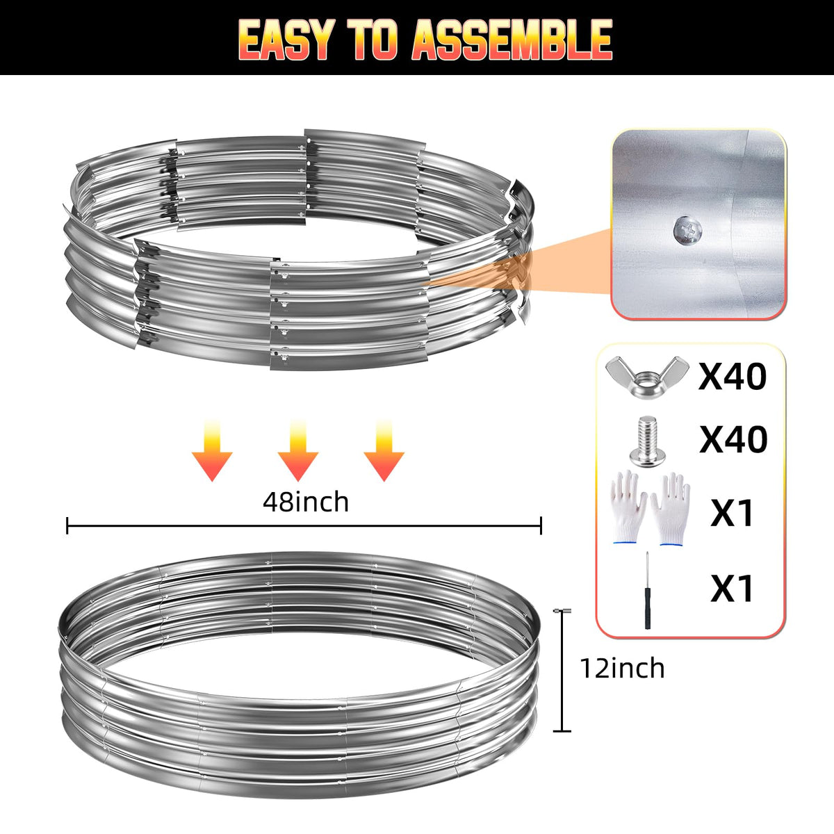 XOHUYD wide 4 ft ring for larger, more efficient burns