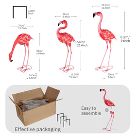 XONOR Flamingo garden statue medium pink, stylish yard decor accent for patios.