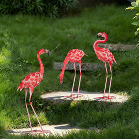 XONOR Flamingo statue outdoor setup, perfect for porch or pond displays.