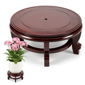 Xosjska wooden oriental plant stand front view for stylish display