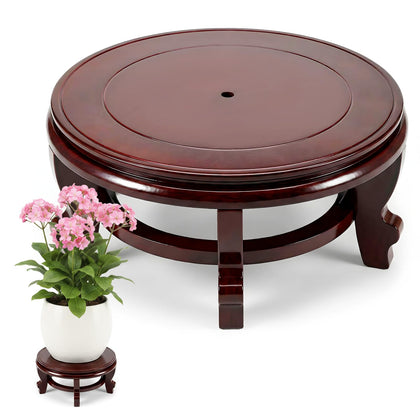 Xosjska wooden oriental plant stand front view for stylish display