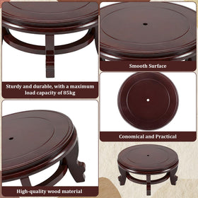 Xosjska wooden oriental plant stand top view with compact footprint