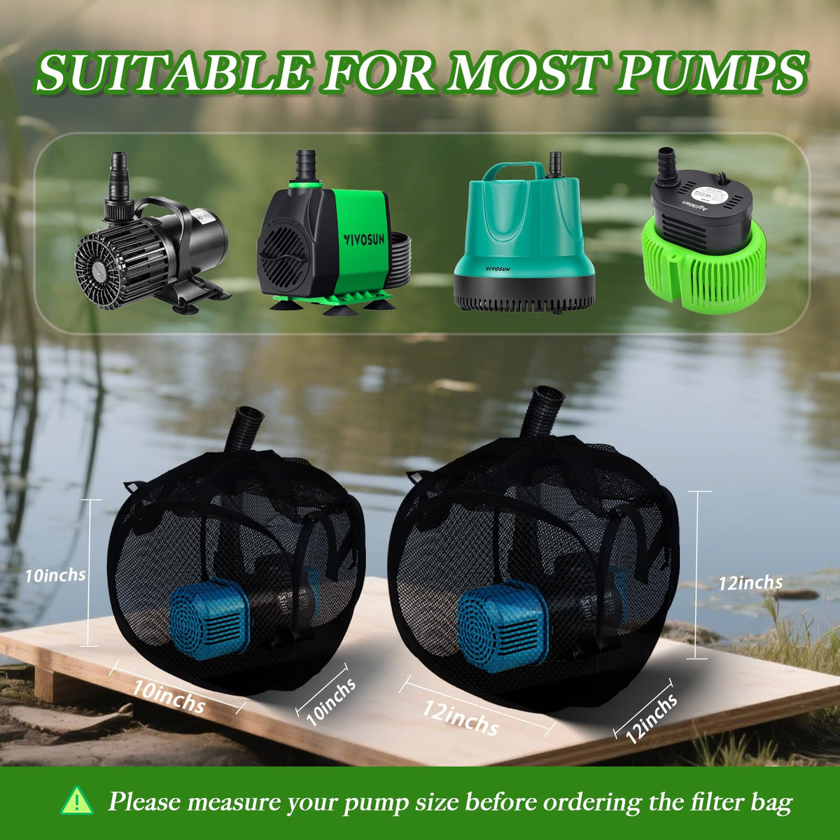 XOTTI anti-clogging cube filter keeps debris out and protects the pump.