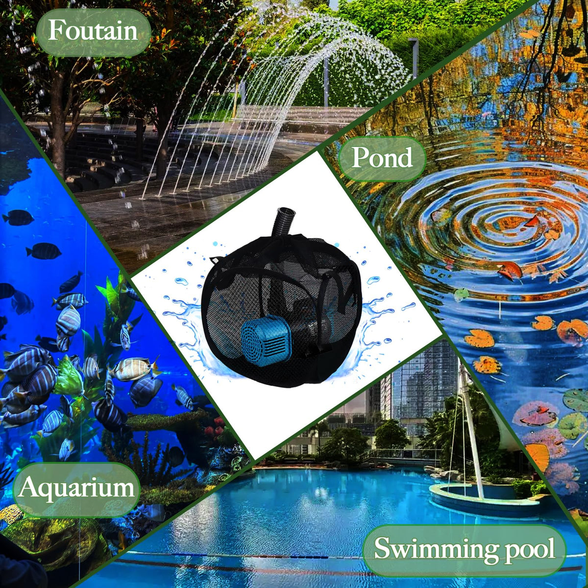 XOTTI pond pump filter bag suitable for ponds, pools, fountains.