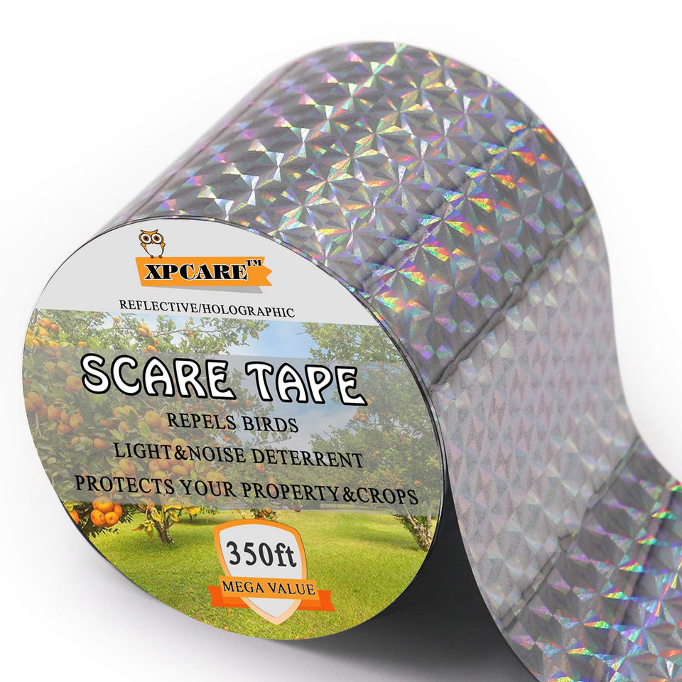 XPCARE Bird Scare Tape showing diamond reflection to deter birds from windows