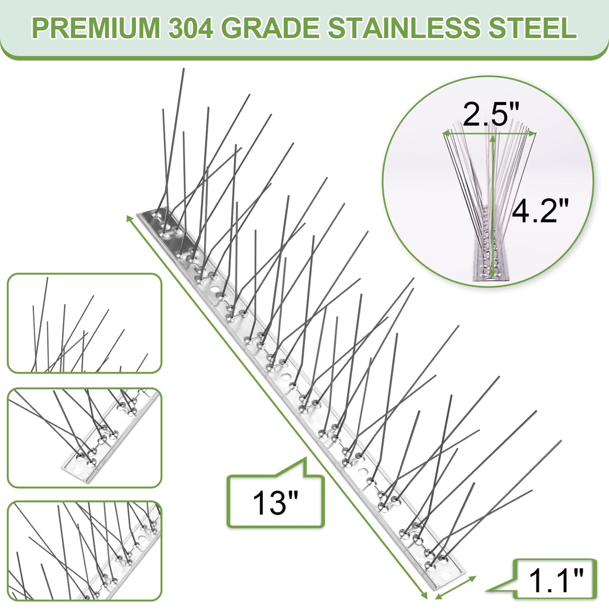 XPCARE bird spikes installed on a roof edge withstand weather and resist corrosion