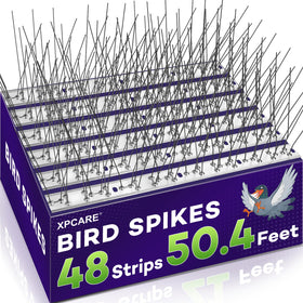 XPCARE stainless steel spikes provide 50.4 ft coverage for perched birds.