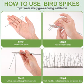 XPCARE spikes suitable for window sills and roofs to deter birds.
