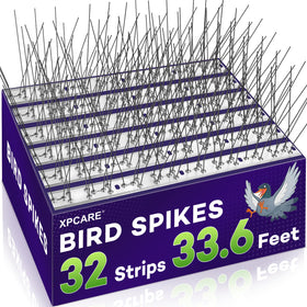 XPCARE bird spikes mounted on a window sill deter birds and mess