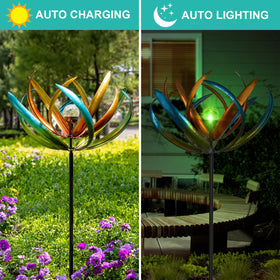 XPSCOCO tulip kinetic rotor 360°, smooth motion for year-round outdoor charm.