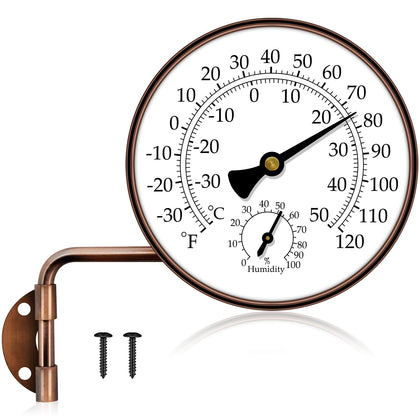 Xqiang brass outdoor thermometer dial on patio for quick temperature checks