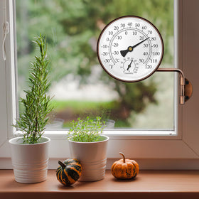 Xqiang brass outdoor thermometer decorative brass finish for porch decor