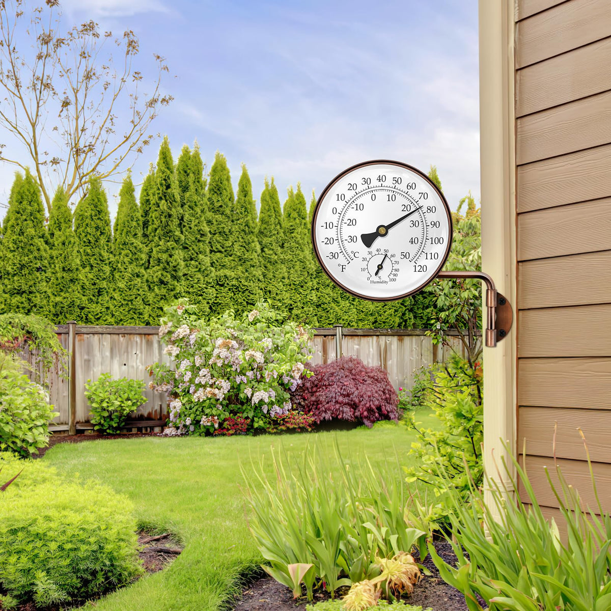 Xqiang brass outdoor thermometer strong brass case with weather resistance