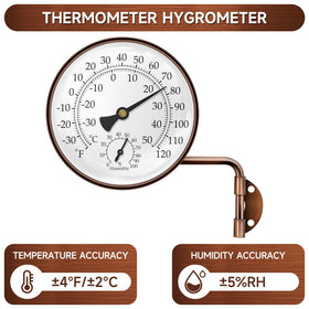 Xqiang brass outdoor thermometer window mount in bright sunlight