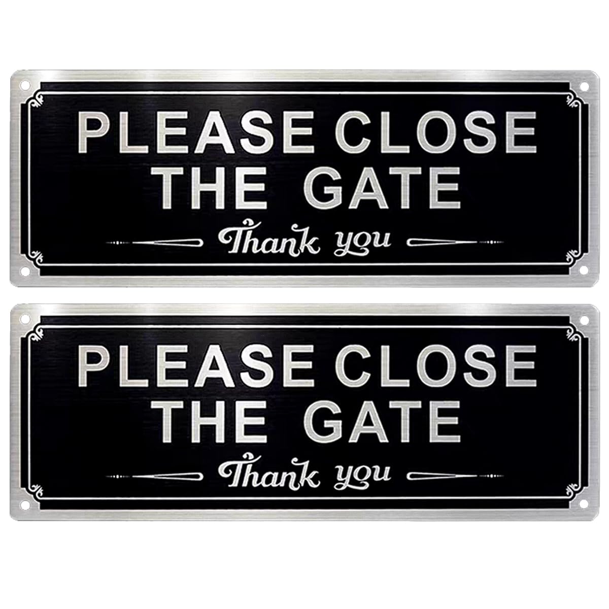 XQIGI Please Close the Gate Sign front view on a gate for clear visibility and reminders