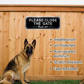 XQIGI Please Close the Gate Sign with hardware included for quick mounting