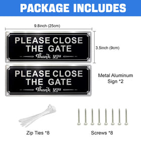 XQIGI Please Close the Gate Sign typography close-up showing bold contrast for readability
