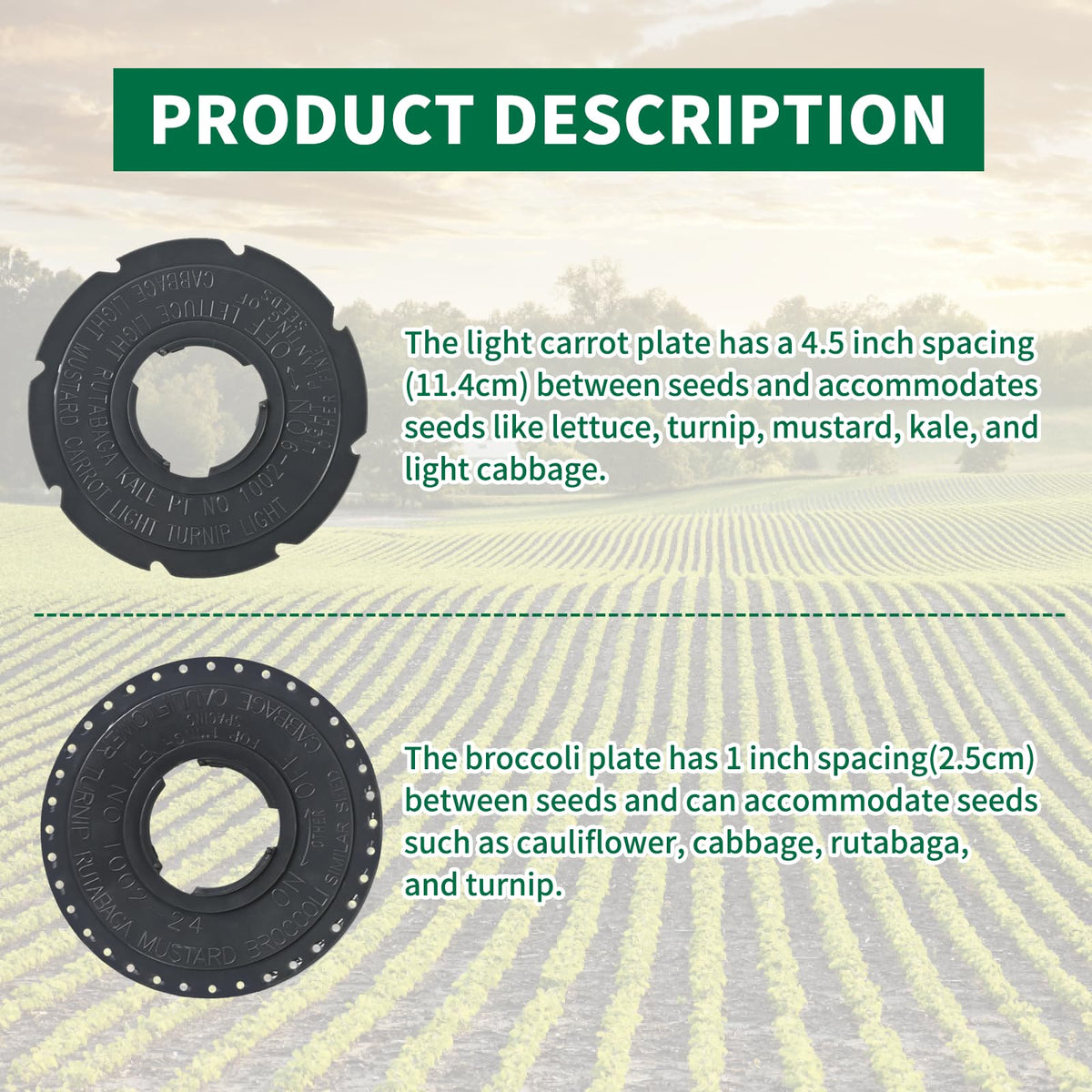 XQK 60010 cucumber seed plate with 9-inch spacing supports pumpkins, gourds, and sunflowers.