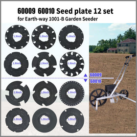 XQK 60009 seed plate with EarthWay, accommodates up to 17 seed types for diverse plantings.