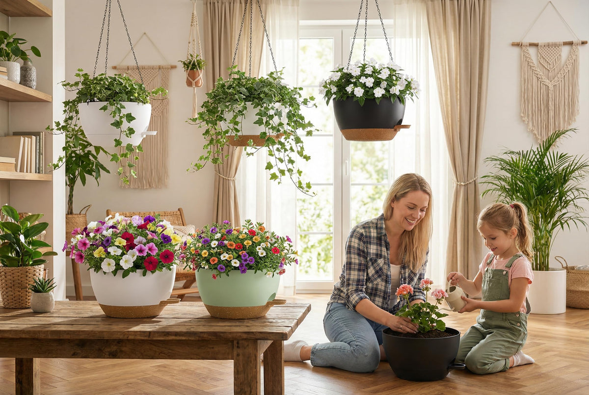 XQSHPDM balcony green-wall setup with versatile planters.